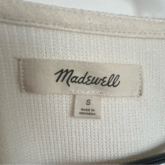Madewell Ottoman Rib Square-Neck Top White Size S - Picture 9 of 10
